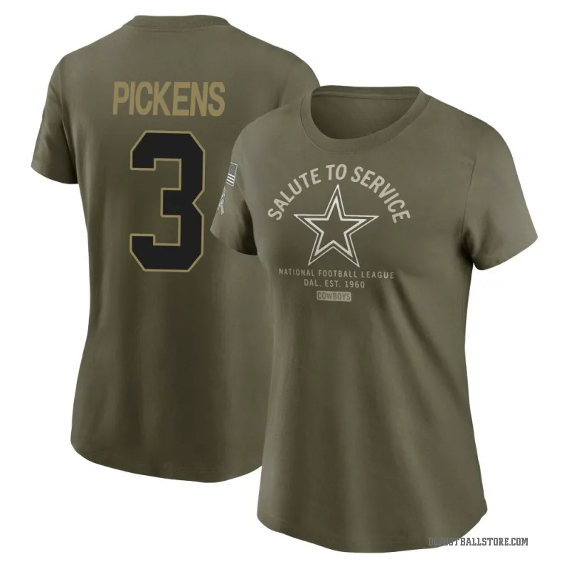 George Pickens Women's Olive Dallas Cowboys 2025 Salute to Service Sideline T-Shirt