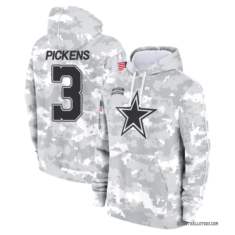 George Pickens Youth Camo Dallas Cowboys Arctic 2024 Salute to Service Club Fleece Pullover Hoodie