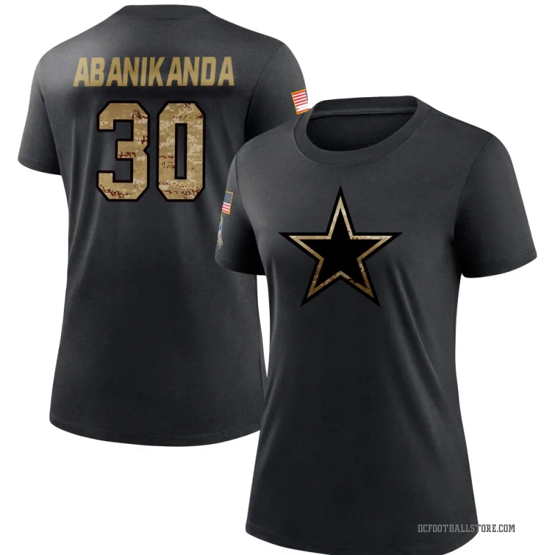 Israel Abanikanda Women's Black Dallas Cowboys 2020 Salute To Service Performance T-Shirt