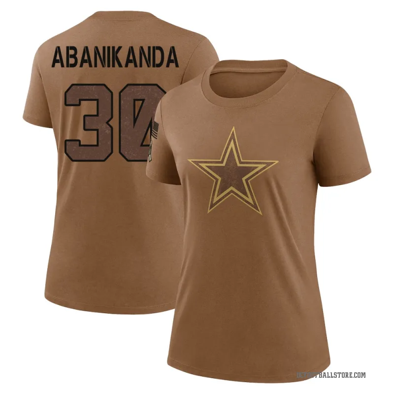 Israel Abanikanda Women's Brown Dallas Cowboys 2023 Salute To Service Performance T-Shirt