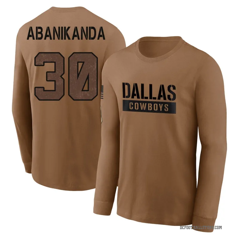 Israel Abanikanda Youth Brown Dallas Cowboys 2023 Salute To Service Long Sleeve T-Shirt