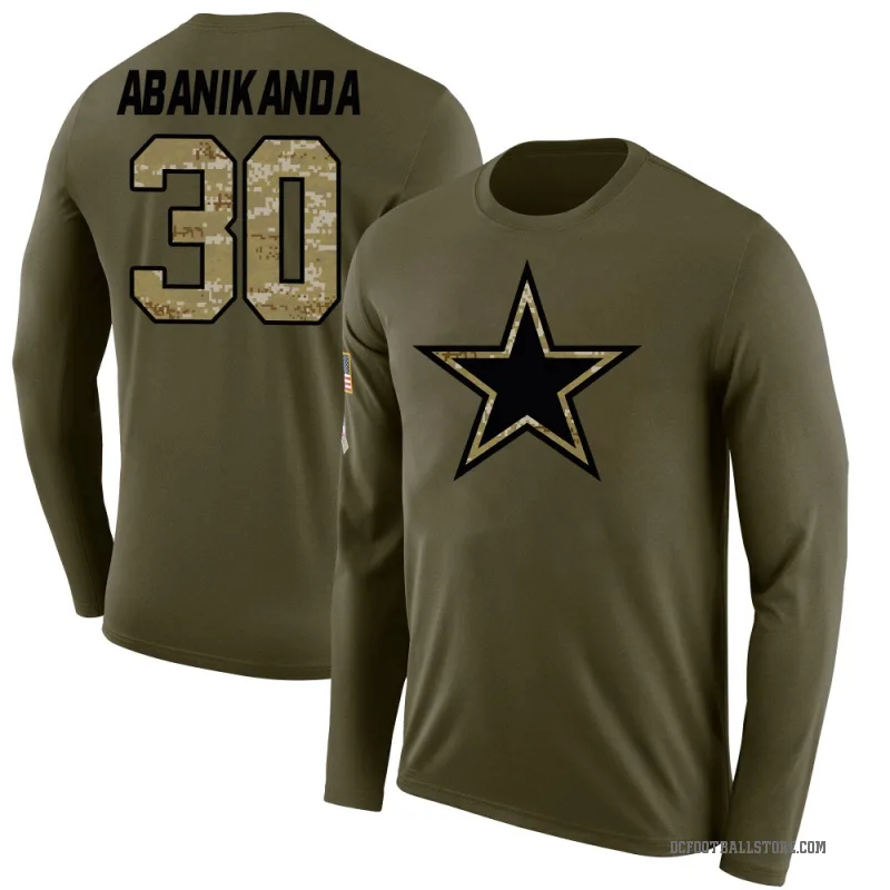 Israel Abanikanda Youth Olive Dallas Cowboys Salute to Service Sideline Long Sleeve T-Shirt