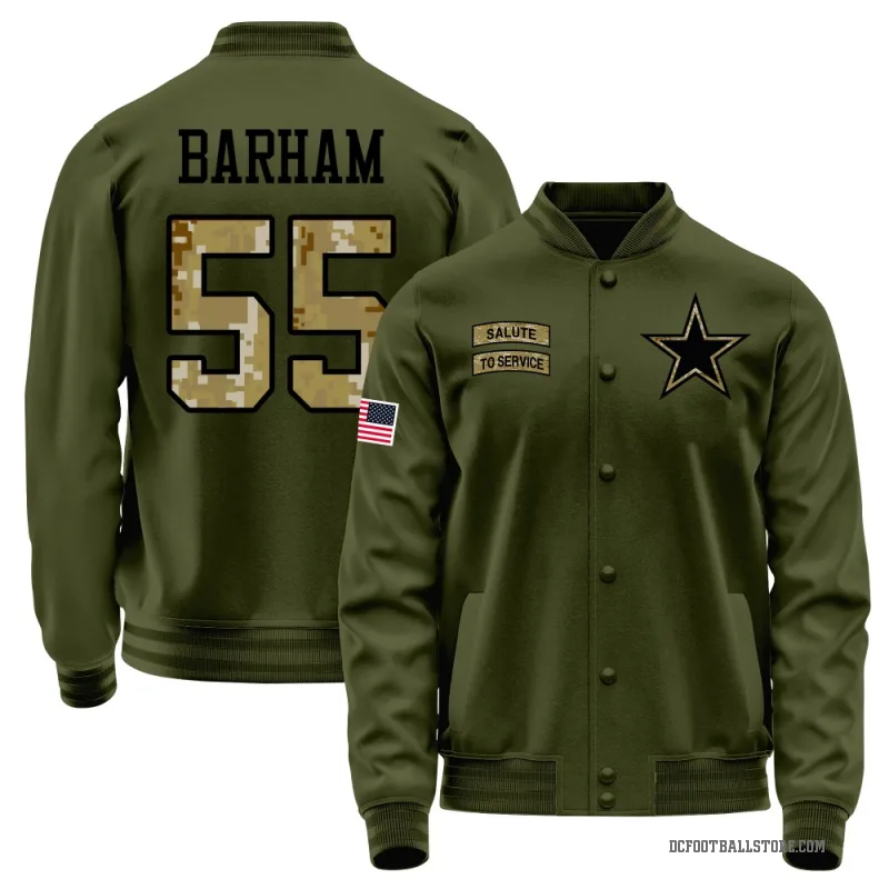 Jaishawn Barham Men's Olive Dallas Cowboys Salute to Service Sideline Performance Jacket