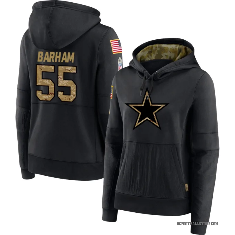 Jaishawn Barham Women's Black Dallas Cowboys 2020 Salute to Service Sideline Performance Pullover Hoodie