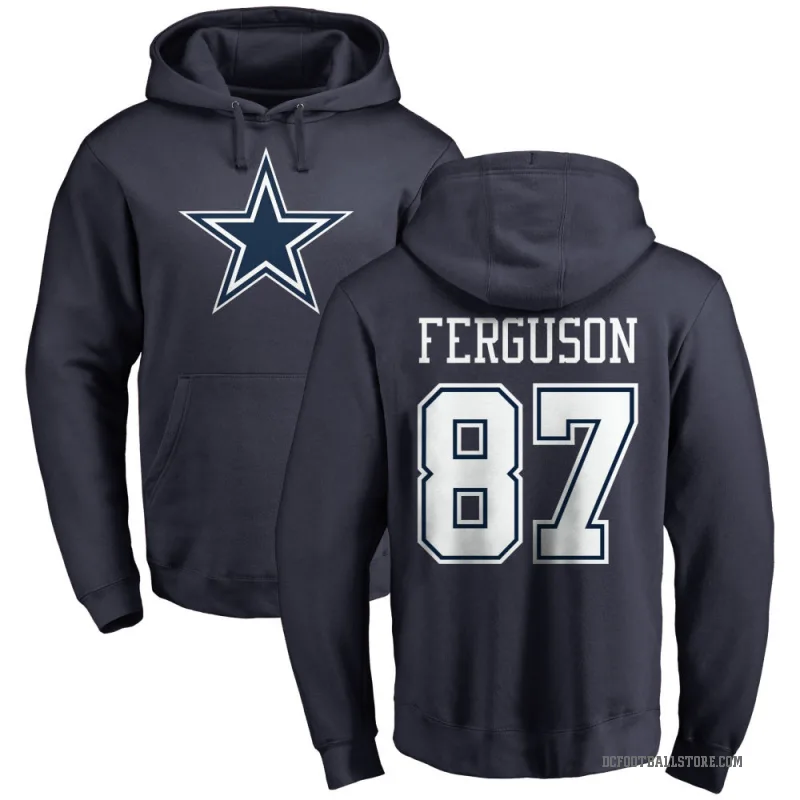 Jake Ferguson Men's Navy Dallas Cowboys Pro Line by Branded Pullover Hoodie