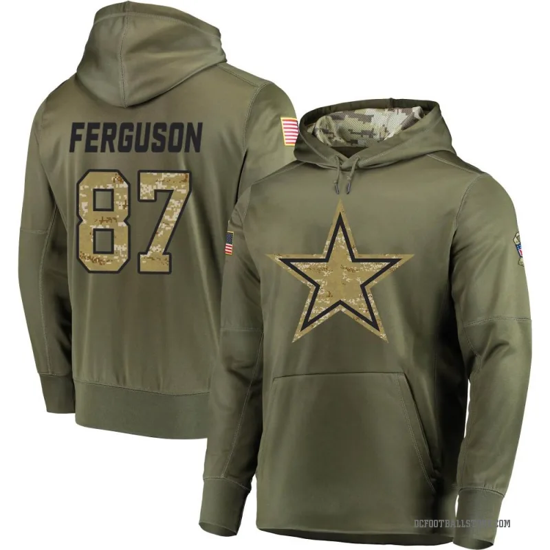 Jake Ferguson Men's Olive Dallas Cowboys Salute to Service Pullover Hoodie