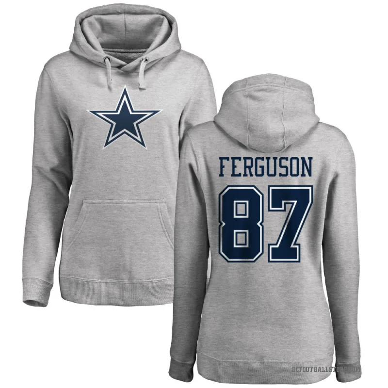 Jake Ferguson Women's Dallas Cowboys Pro Line by Branded Ash Logo Pullover Hoodie