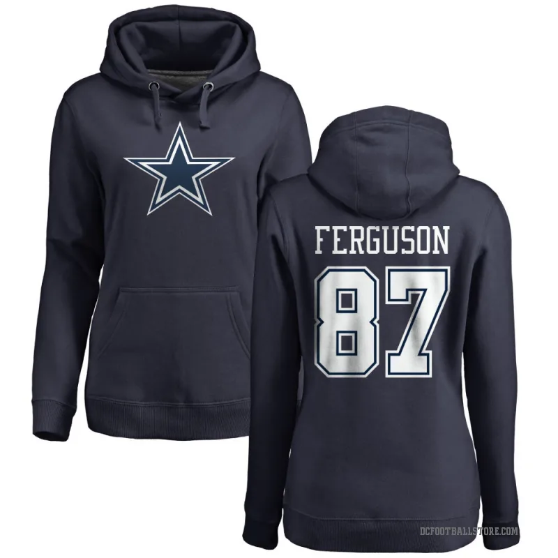 Jake Ferguson Women's Navy Dallas Cowboys Pro Line by Branded Pullover Hoodie
