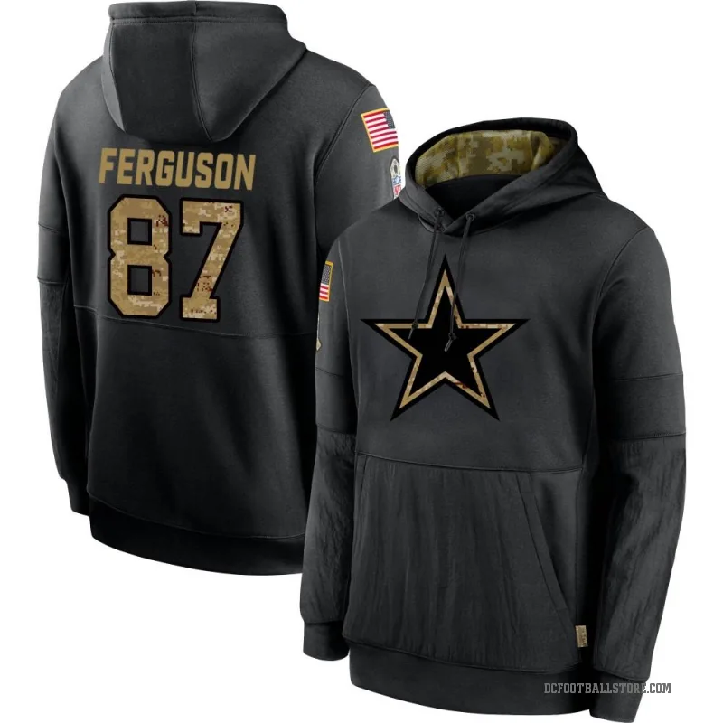 Jake Ferguson Youth Black Dallas Cowboys 2020 Salute to Service Sideline Performance Pullover Hoodie