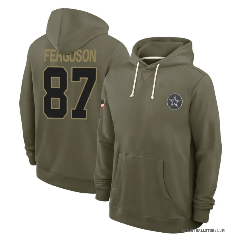 Jake Ferguson Youth Olive Dallas Cowboys 2025 Salute to Service Hoodie