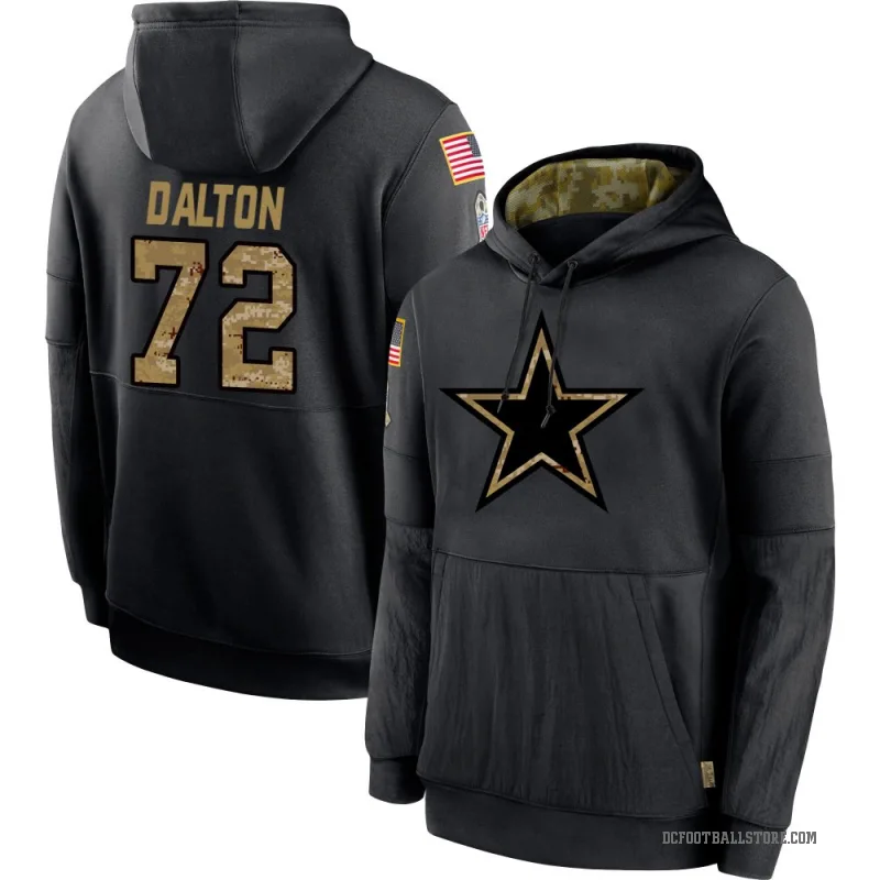 Jalen Dalton Men's Black Dallas Cowboys 2020 Salute to Service Sideline Performance Pullover Hoodie