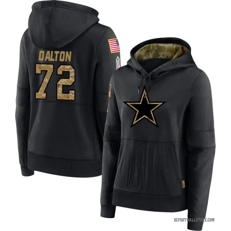Jalen Dalton Women's Black Dallas Cowboys 2020 Salute to Service Sideline Performance Pullover Hoodie