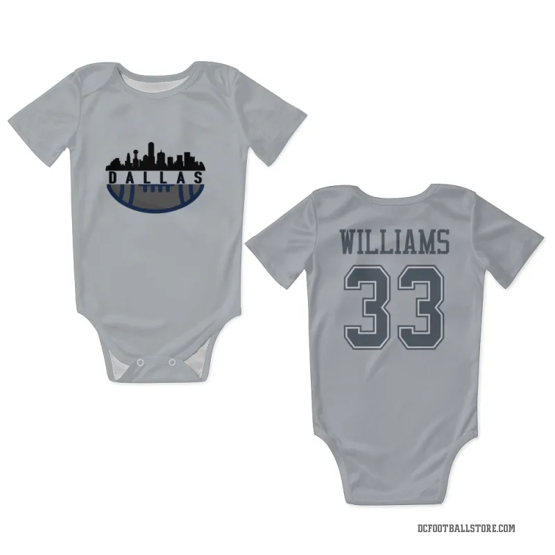Javonte Williams  Gray Dallas Cowboys  Newborn & Infant Bodysuit