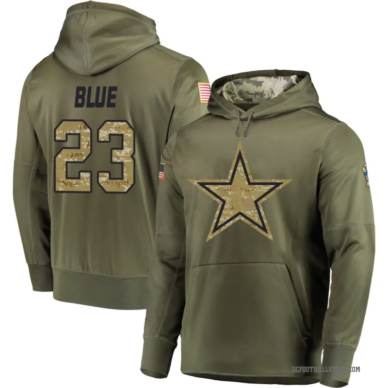 Jaydon Blue Men's Blue Dallas Cowboys Olive Salute to Service Pullover Hoodie