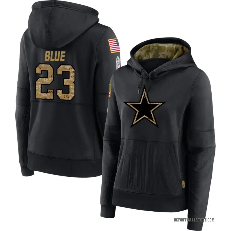 Jaydon Blue Women's Blue Dallas Cowboys Black 2020 Salute to Service Sideline Performance Pullover Hoodie