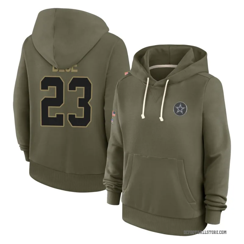 Jaydon Blue Women's Blue Dallas Cowboys Olive 2025 Salute to Service Hoodie