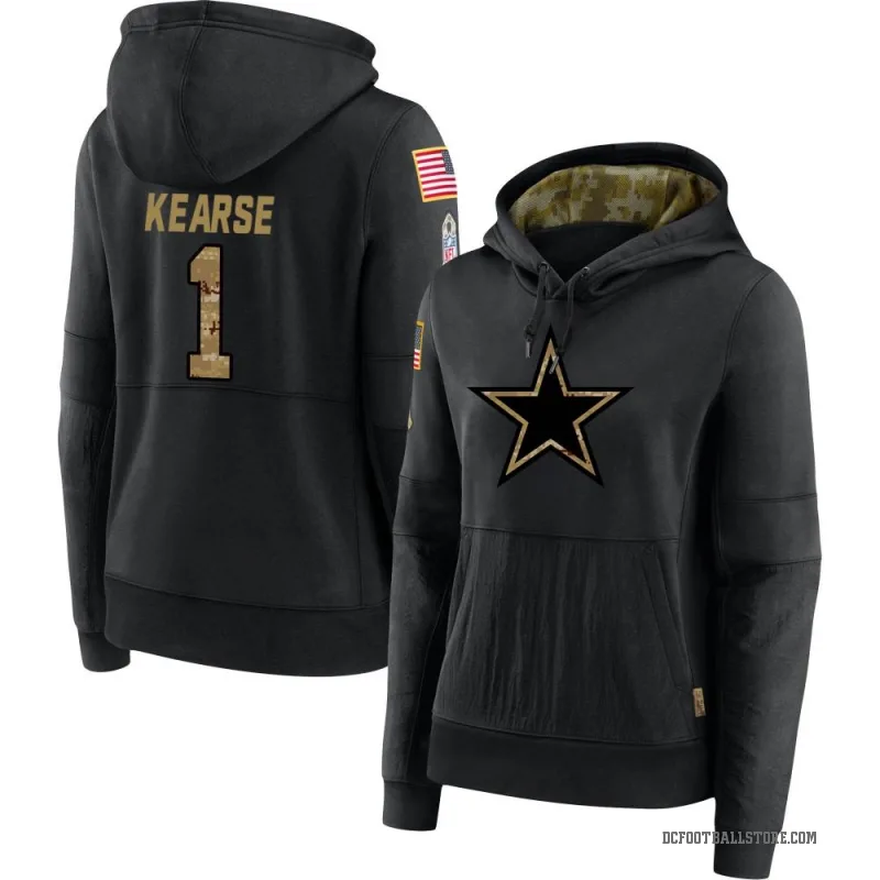 Jayron Kearse Women's Black Dallas Cowboys 2020 Salute to Service Sideline Performance Pullover Hoodie