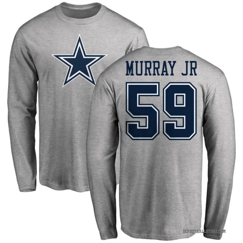 Kenneth Murray Jr. Men's Ash Dallas Cowboys Logo Long Sleeve T-Shirt -