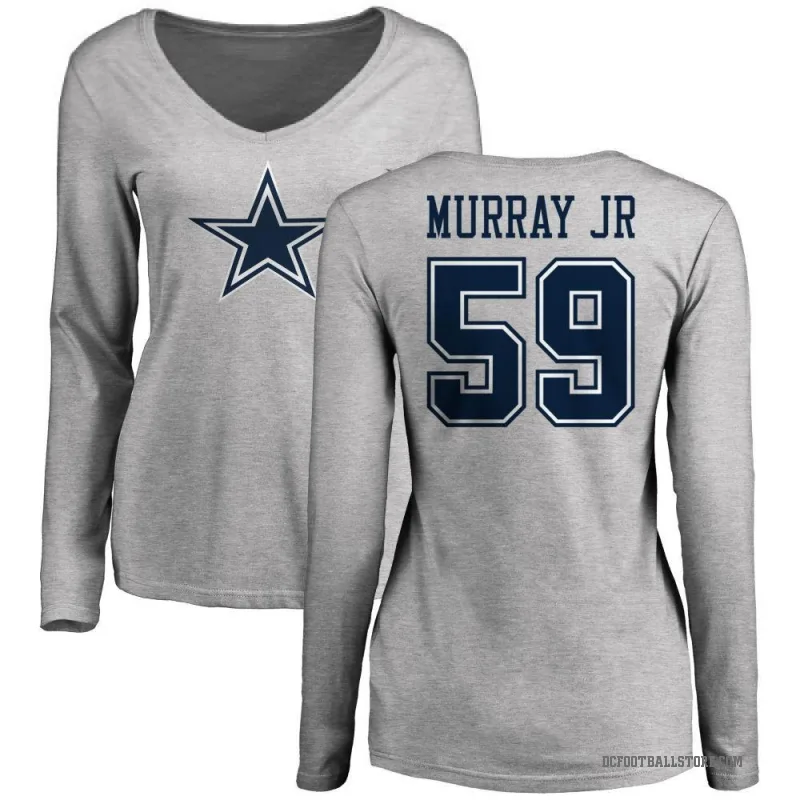 Kenneth Murray Jr. Women's Ash Dallas Cowboys Logo Long Sleeve T-Shirt -