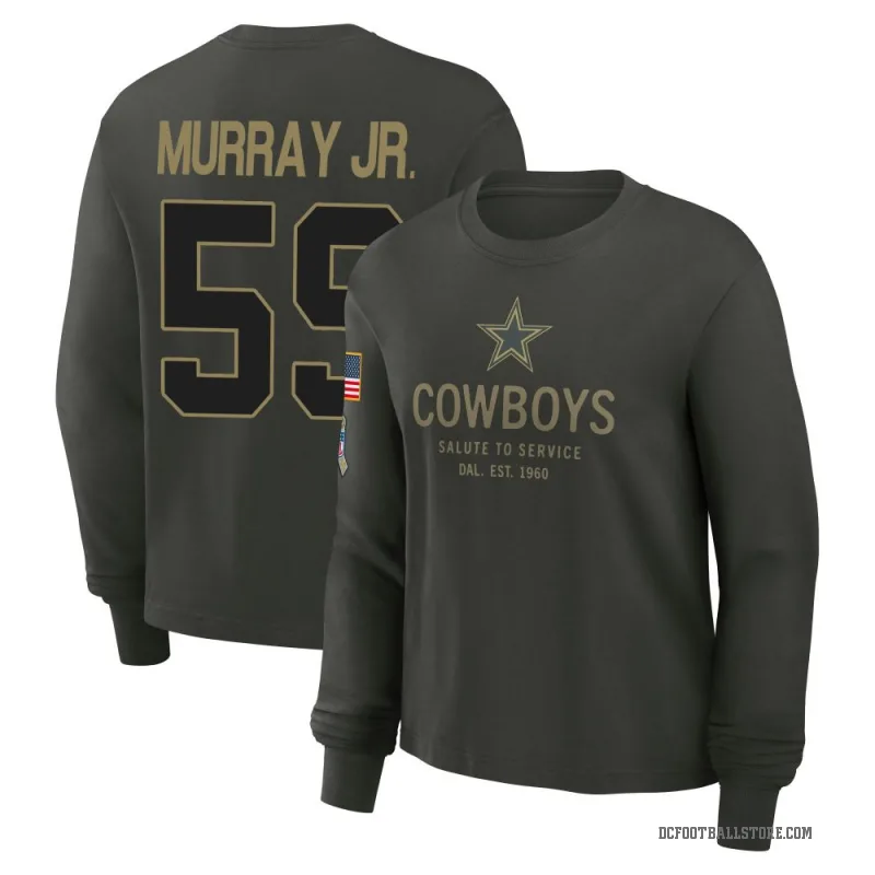 Kenneth Murray Jr. Women's Green Dallas Cowboys Dark/ 2025 Salute to Service Sideline Long Sleeve T-Shirt