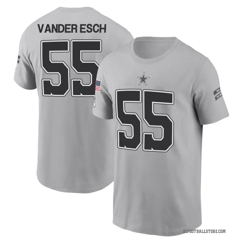 Leighton Vander Esch Men's Gray Dallas Cowboys 2024 Salute to Service T-Shirt