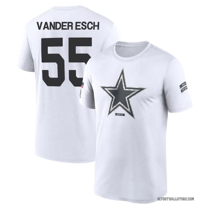Leighton Vander Esch Men's White Dallas Cowboys 2024 Salute to Service Performance T-Shirt