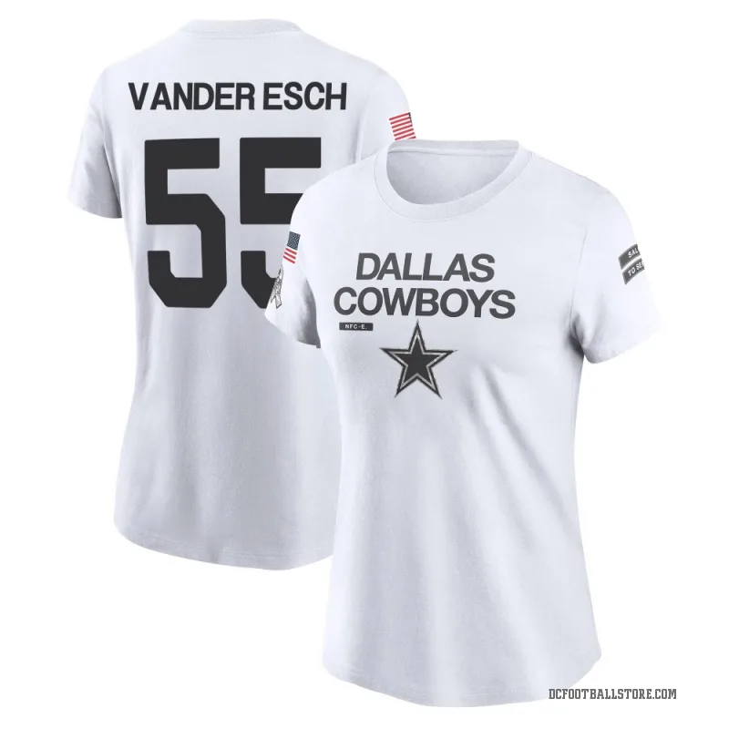 Leighton Vander Esch Women's White Dallas Cowboys 2024 Salute to Service Performance T-Shirt