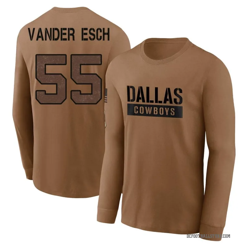 Leighton Vander Esch Youth Brown Dallas Cowboys 2023 Salute To Service Long Sleeve T-Shirt