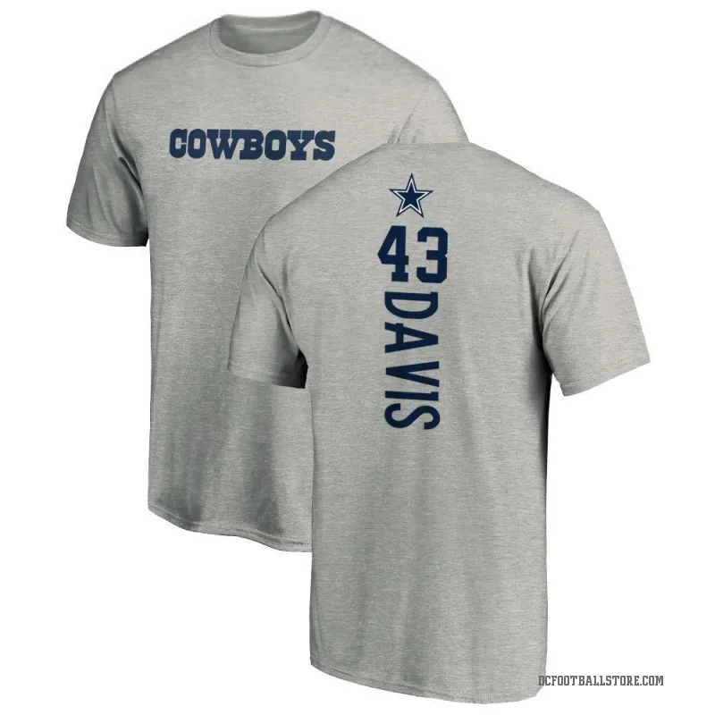 Malik Davis Men's Ash Dallas Cowboys Backer T-Shirt -