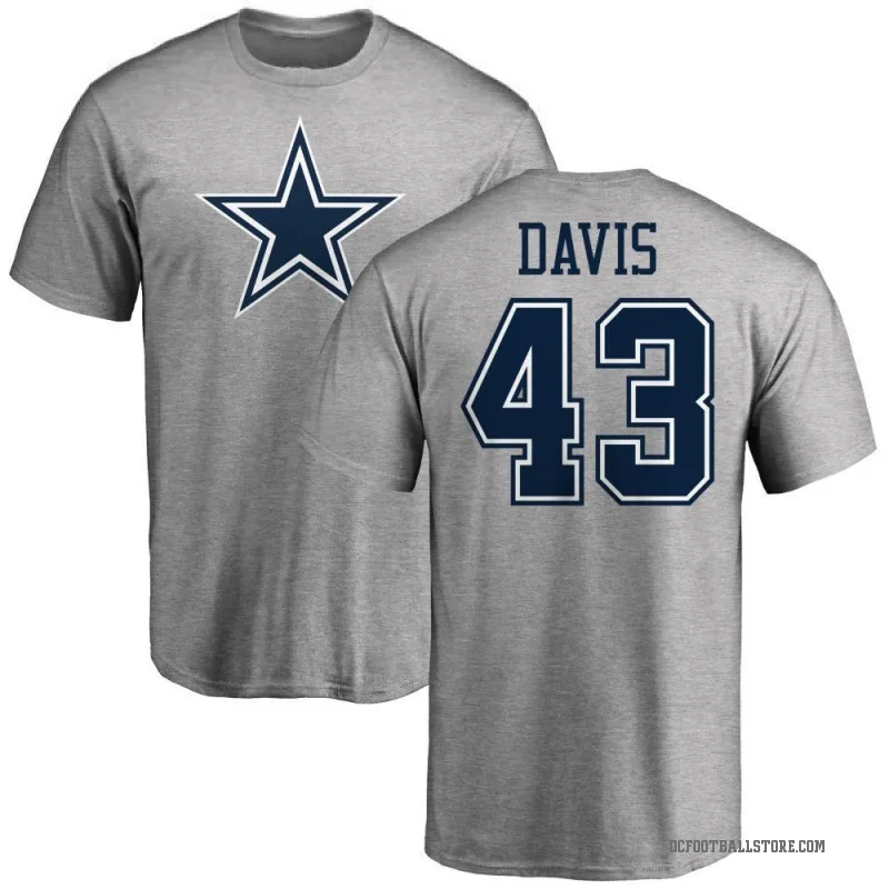 Malik Davis Men's Ash Dallas Cowboys Logo T-Shirt -