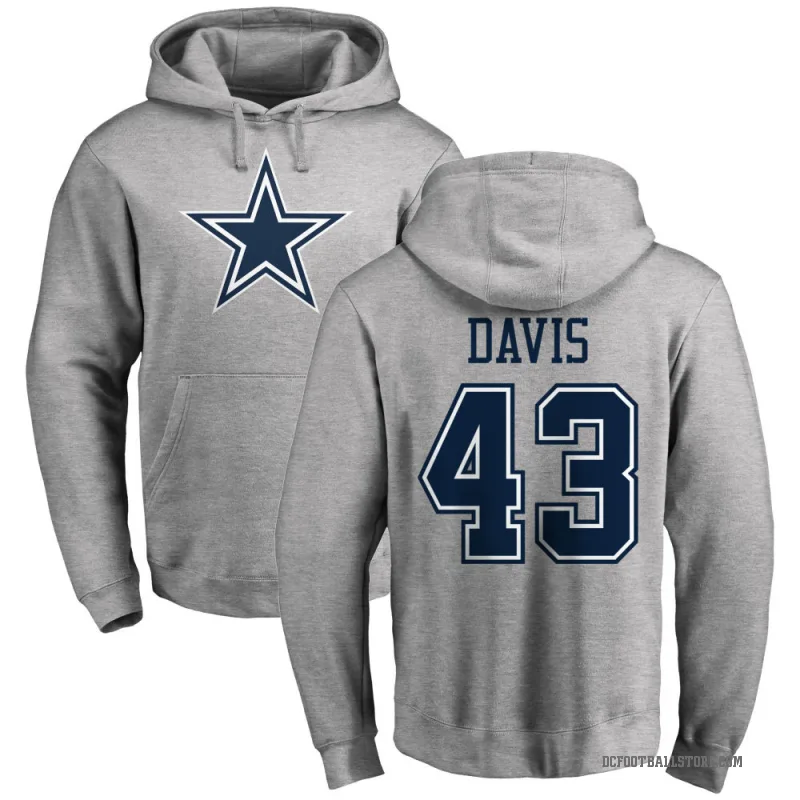 Malik Davis Men's Dallas Cowboys Pro Line by Branded Ash Logo Pullover Hoodie