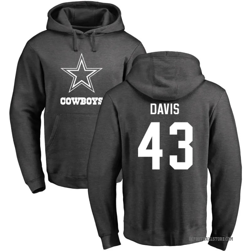 Malik Davis Men's Dallas Cowboys Pro Line by Branded Ash One Color Pullover Hoodie