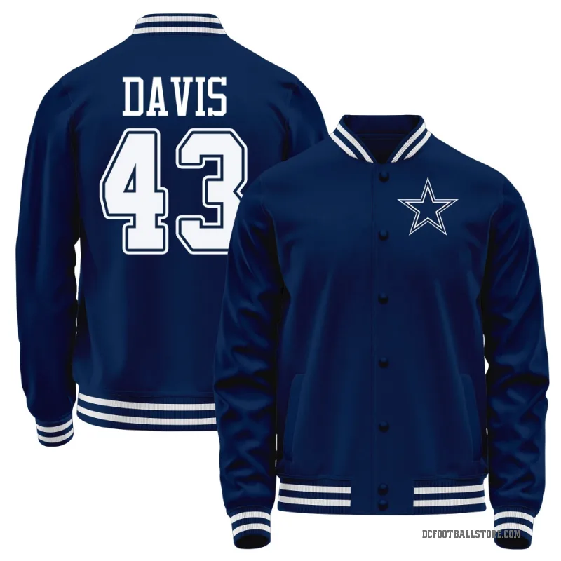 Malik Davis Men's Navy Dallas Cowboys Full-Snap Jacket