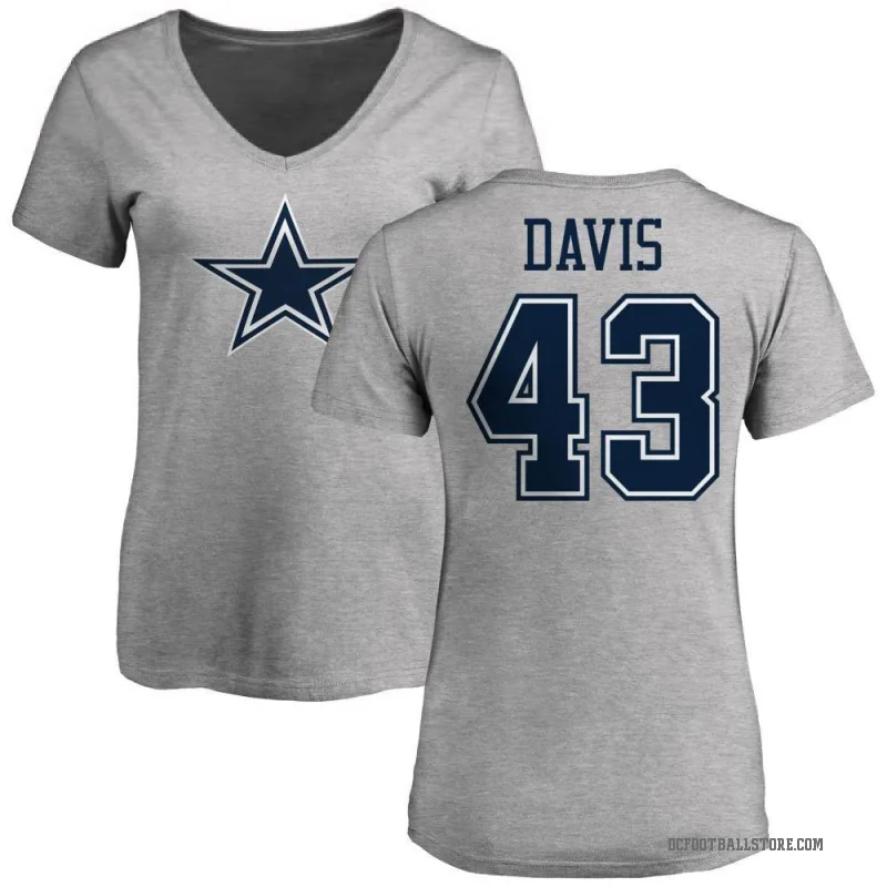 Malik Davis Women's Ash Dallas Cowboys Logo T-Shirt -