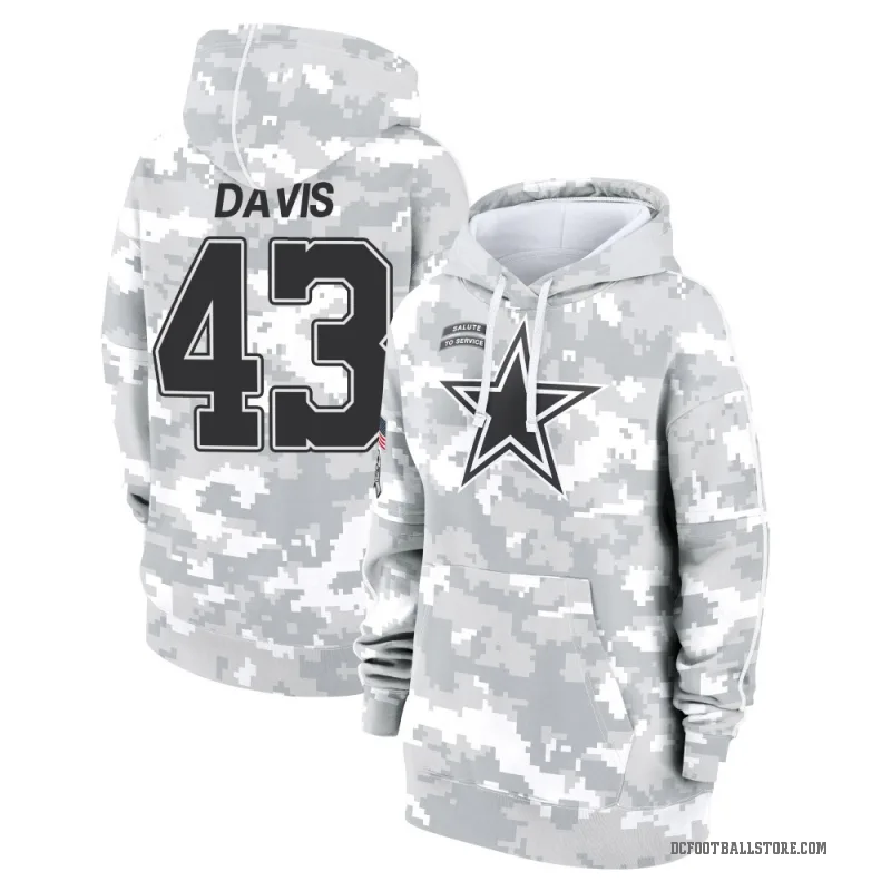 Malik Davis Women's Camo Dallas Cowboys Arctic 2024 Salute to Service Club Fleece Pullover Hoodie