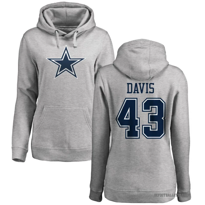 Malik Davis Women's Dallas Cowboys Pro Line by Branded Ash Logo Pullover Hoodie