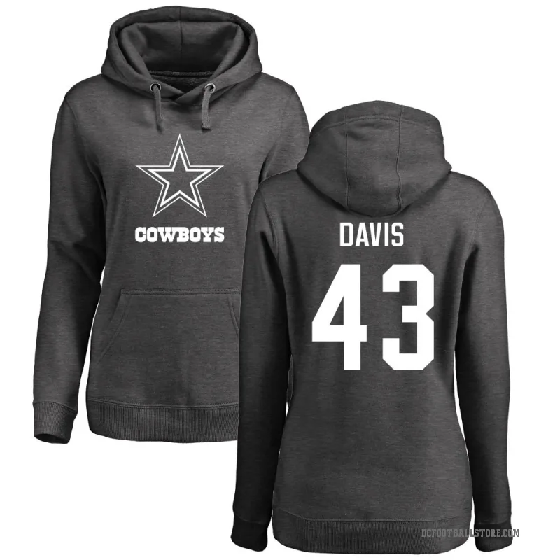Malik Davis Women's Dallas Cowboys Pro Line by Branded Ash One Color Pullover Hoodie