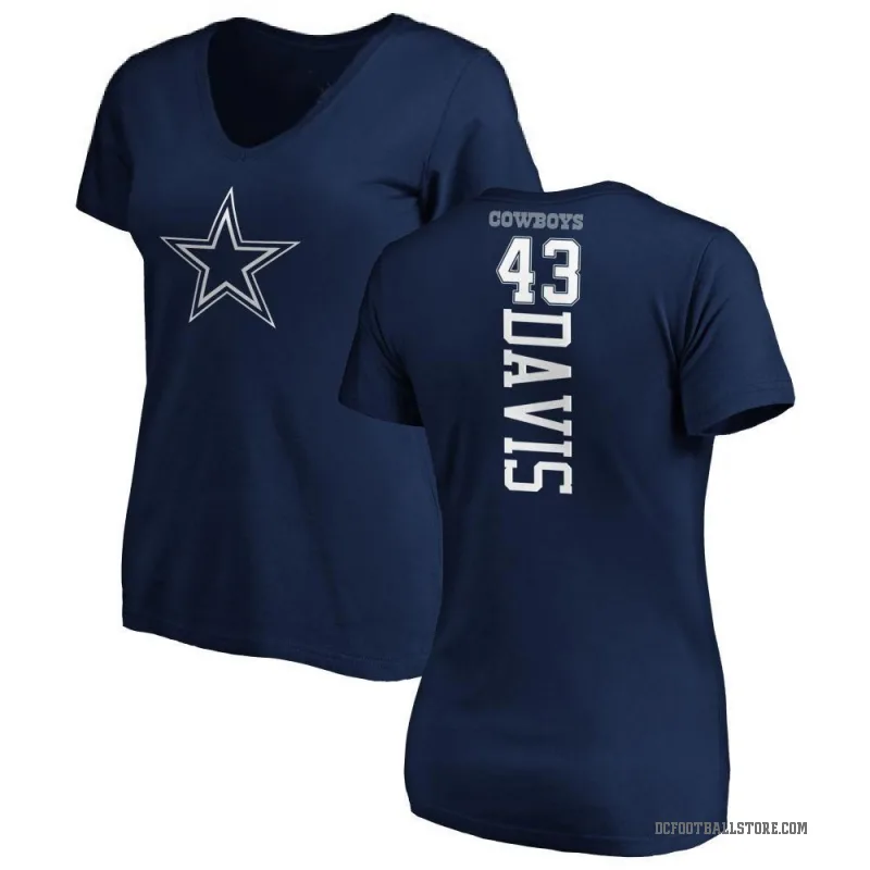 Malik Davis Women's Navy Dallas Cowboys Backer T-Shirt -