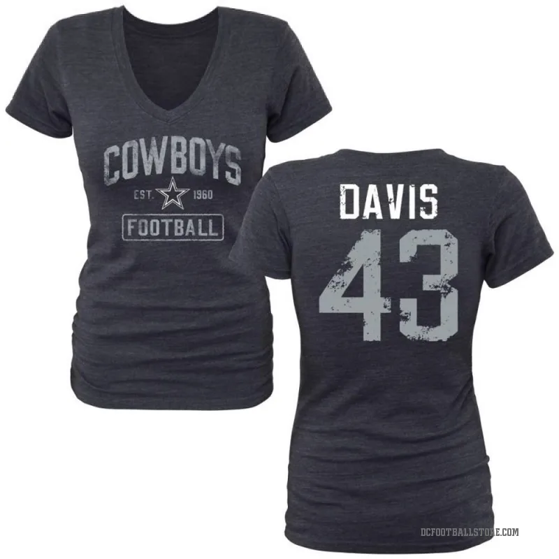 Malik Davis Women's Navy Dallas Cowboys T-Shirt -