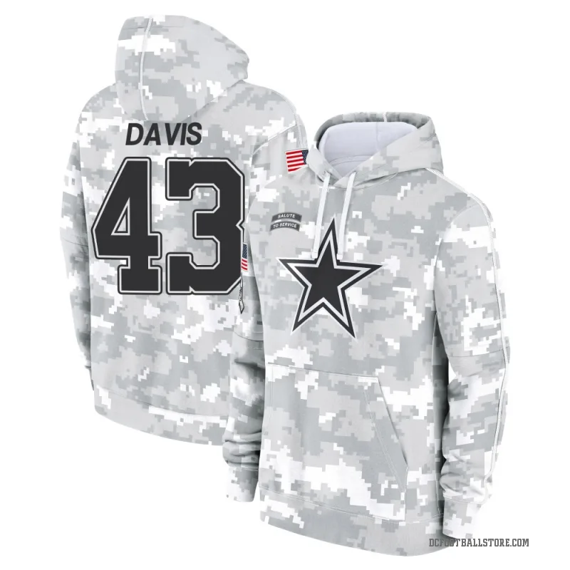 Malik Davis Youth Camo Dallas Cowboys Arctic 2024 Salute to Service Club Fleece Pullover Hoodie