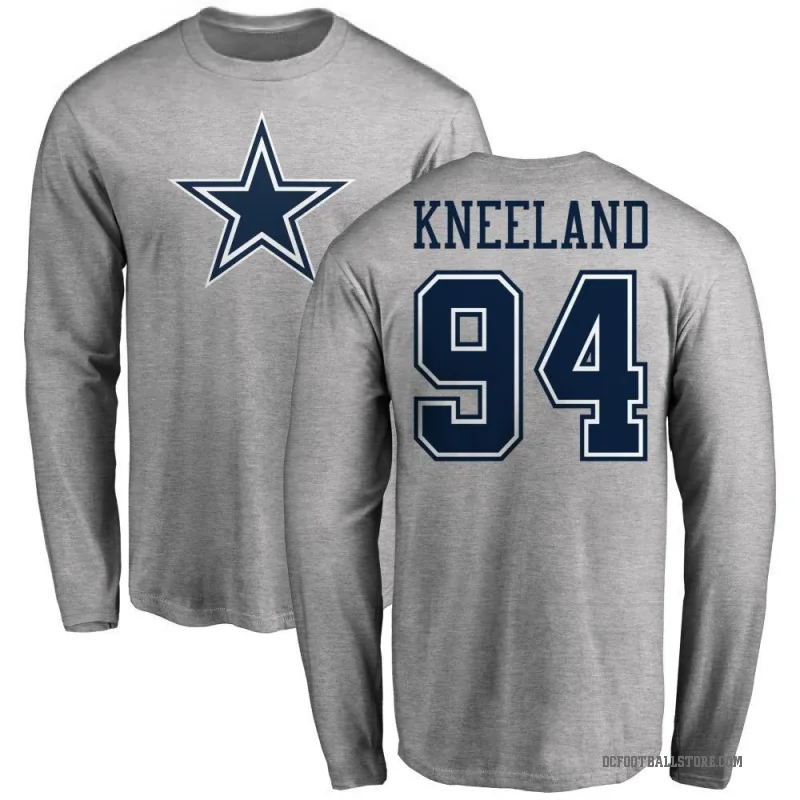Marshawn Kneeland Men's Ash Dallas Cowboys Logo Long Sleeve T-Shirt -