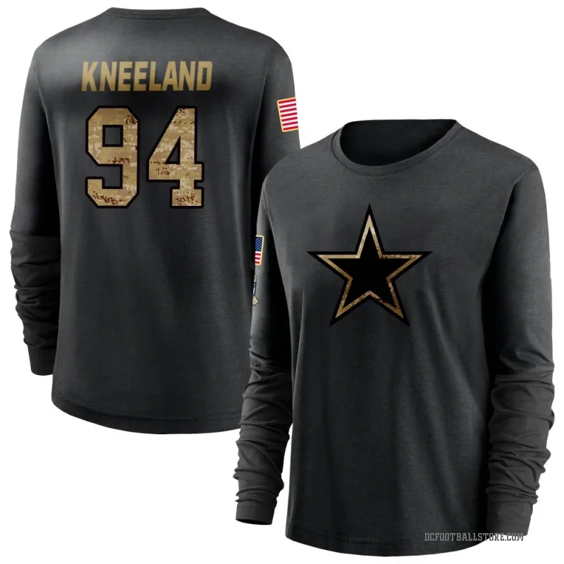 Marshawn Kneeland Women's Black Dallas Cowboys 2020 Salute To Service Sideline Performance Long Sleeve T-Shirt
