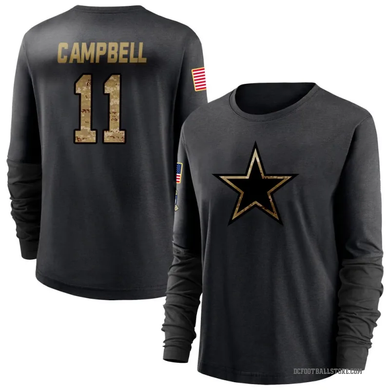 Parris Campbell Women's Black Dallas Cowboys 2020 Salute To Service Sideline Performance Long Sleeve T-Shirt