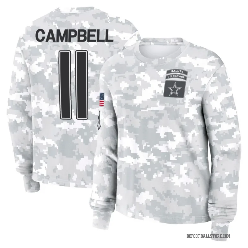 Parris Campbell Women's Camo Dallas Cowboys Arctic 2024 Salute to Service Long Sleeve T-Shirt