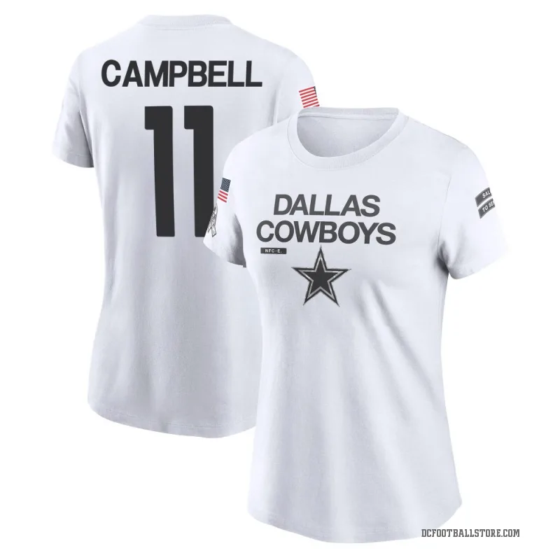 Parris Campbell Women's White Dallas Cowboys 2024 Salute to Service Performance T-Shirt