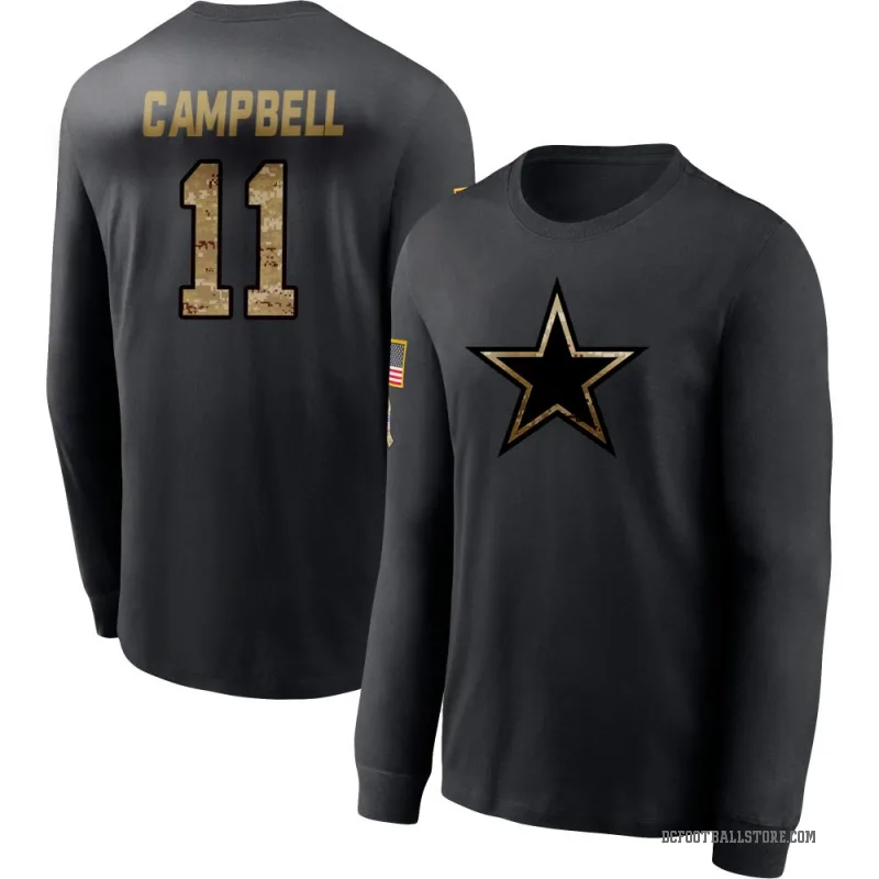 Parris Campbell Youth Black Dallas Cowboys 2020 Salute To Service Sideline Performance Long Sleeve T-Shirt