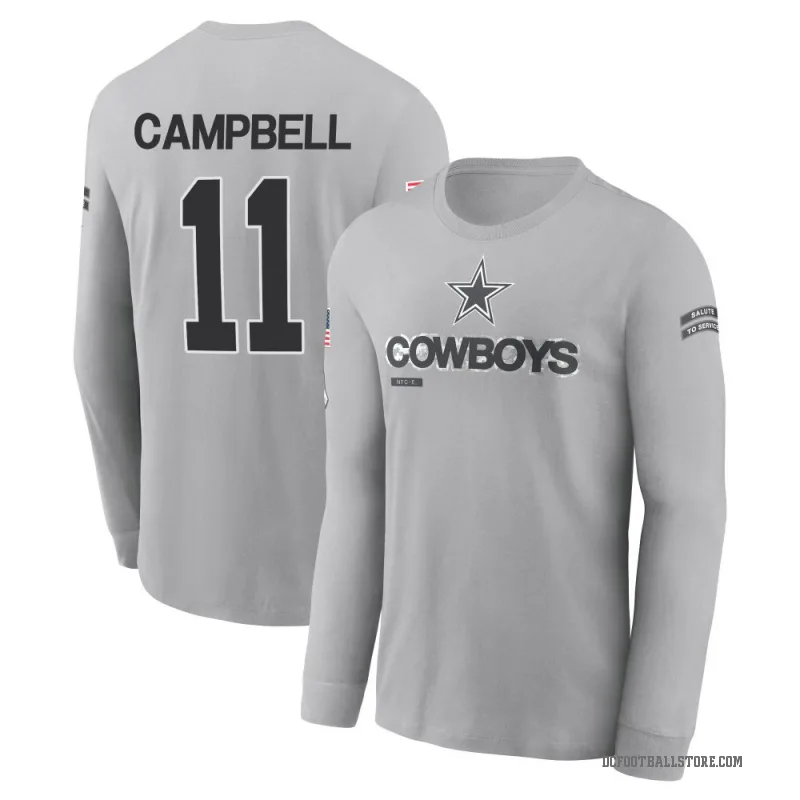 Parris Campbell Youth Gray Dallas Cowboys 2024 Salute to Service Long Sleeve T-Shirt