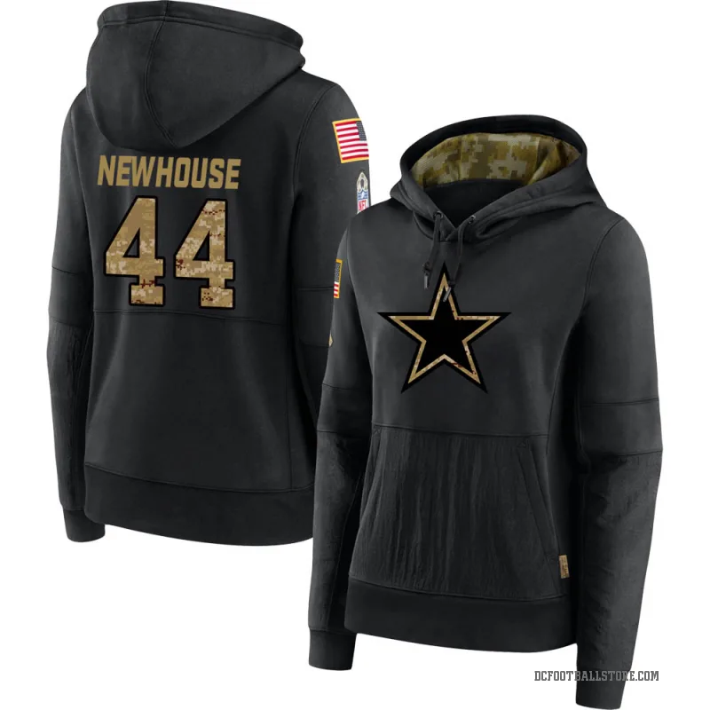 Robert Newhouse Women's Black Dallas Cowboys 2020 Salute to Service Sideline Performance Pullover Hoodie