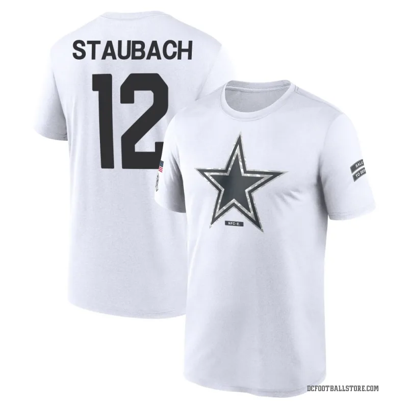 Roger Staubach Men's White Dallas Cowboys 2024 Salute to Service Performance T-Shirt