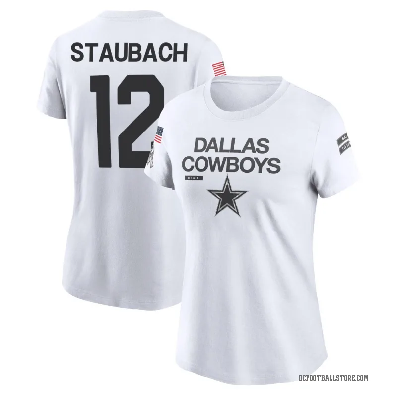 Roger Staubach Women's White Dallas Cowboys 2024 Salute to Service Performance T-Shirt